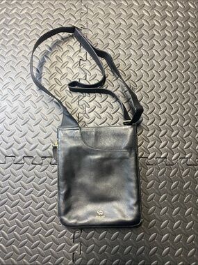 Radley Purse Blue Leather Shoulder Zip Around Crossbody Bag Expandable Sling